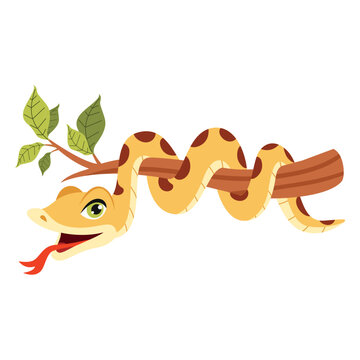 Cartoon Illustration Of A Snake