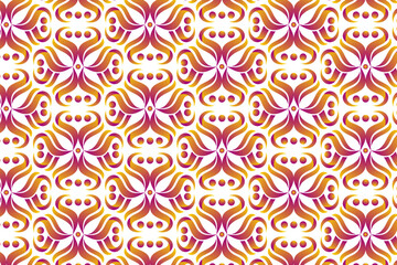 diagonal abstract modern hand drawing Tropical Exotic Hibiscus Flowers and circles Seamless Pattern with white Background. 