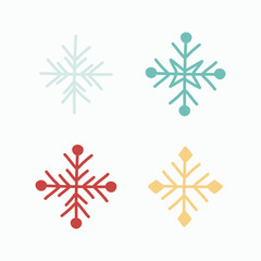 Hand drawn Christmas snowflakes. Set of icons. Vector