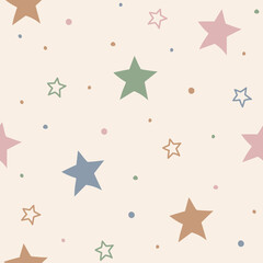 Christmas pattern with stars. Xmas wrapping paper concept. Vector
