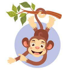 Cartoon Illustration Of A Monkey