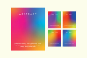 Colorful gradient set for background. minimalist modern abstract colors gradients set