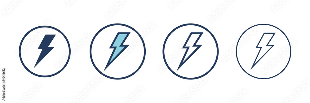 Poster electricity icons set. set of energy vector symbol. filled and linear style sign for mobile concept 