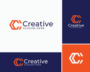Modern geometric letter c logo. Letter c logo template. Bold letter c logo template. Simple Monogram logo template. minimalist and bold letter c logo template