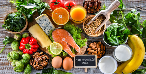 Food products recommended for osteoporosis and healthy bones