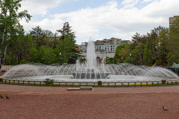 Fountain in Vake Park in Tbilisi on a sunny day. Georgia  country