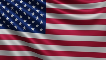 Render of the United States of America flag flutters in the wind close-up, the national flag of USA flutters in 4k resolution, close-up, colors: RGB. High quality 3d illustration