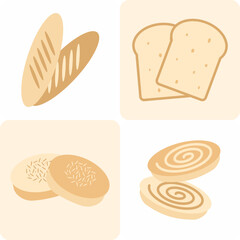 set of different types of bread