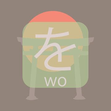 Hiragana - Japanese basic characters handwritten table