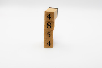 木ブロック　数字　Number　ナンバー　4854