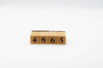 木ブロック　数字　Number　ナンバー　4865