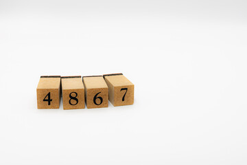 木ブロック　数字　Number　ナンバー　4867