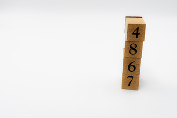 木ブロック　数字　Number　ナンバー　4867