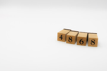 木ブロック　数字　Number　ナンバー　4868