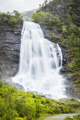 Fototapeta premium Brattefossen waterfall near Bergen in Norway