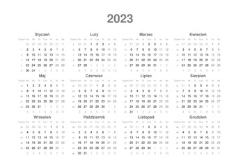kalendarz PL -2023 - rok 001 - obrazy, fototapety, plakaty