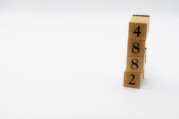 木ブロック　数字　Number　ナンバー　4882