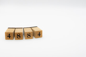 木ブロック　数字　Number　ナンバー　4884
