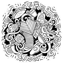 Latin America cartoon vector illustration