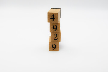 木ブロック　数字　Number　ナンバー　4929