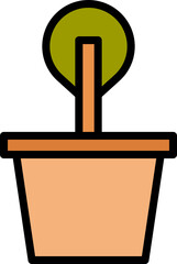 tree in plant pot icon illustration