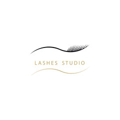 Lashes studio logo design, salon logo.