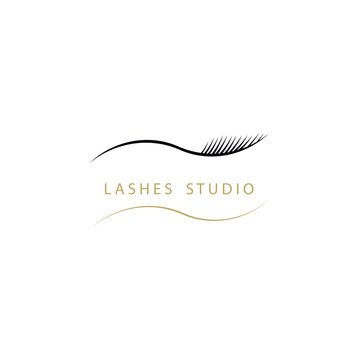 Lashes studio logo design, salon logo.