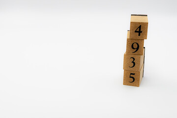木ブロック　数字　Number　ナンバー　4935