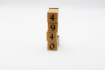 木ブロック　数字　Number　ナンバー　4940