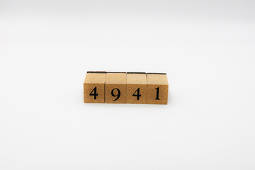 木ブロック　数字　Number　ナンバー　4941