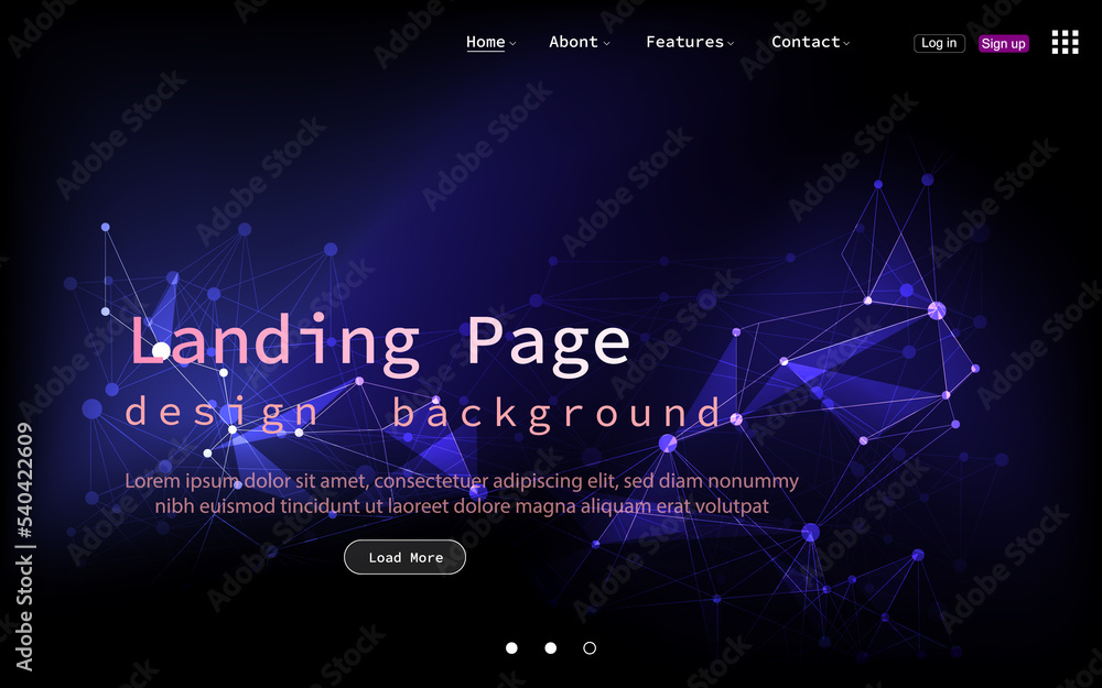 Poster communication network concept abstract background. landing page, line, gradient. for website