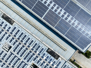 solar panels on factory rooftop