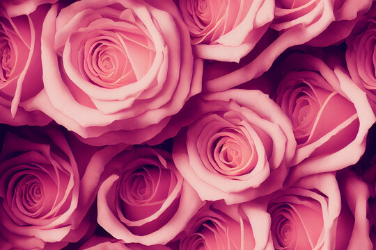 Beautiful pink rose blossom. Wallpaper, flower background