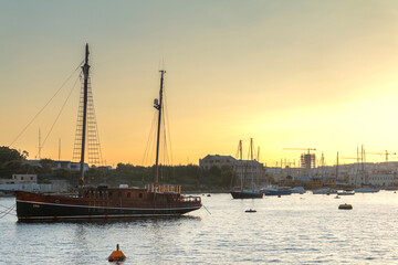 In front of the mediterranean sunset