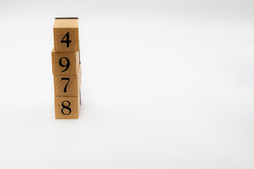 木ブロック　数字　ナンバー　Number　4978