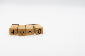 木ブロック　数字　ナンバー　Number　4980