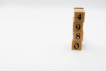 木ブロック　数字　ナンバー　Number　4980