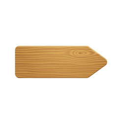 Wooden arrow sign, direction guide board. Vector realistic illustration of timber guidepost for rural landscape, traffic pointer for country road. Blank wood plank in arrow shape, game buttons