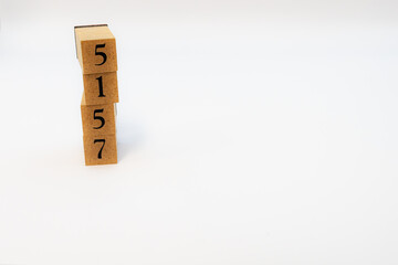 木ブロック　数字　Number　ナンバー　5157