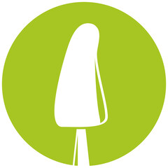 pine tree in green circle button