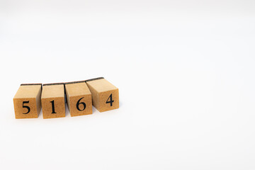 木ブロック　数字　Number　ナンバー　5164