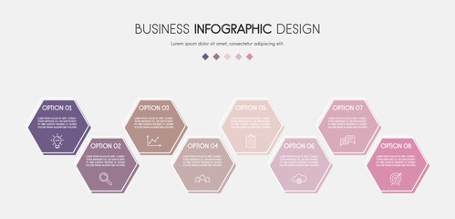 Concept of infographic with business icons. Vector