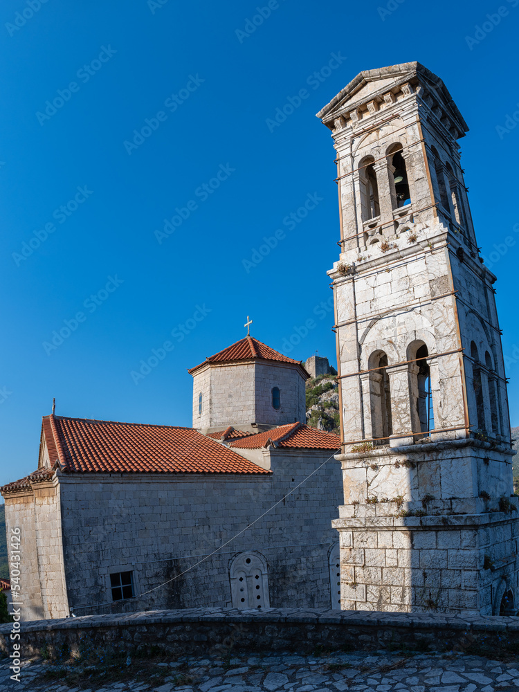 Wall mural zoodochos pigi church and bell tower in karytaina, arcadia, greece