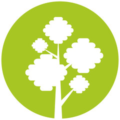 tree in green circle background