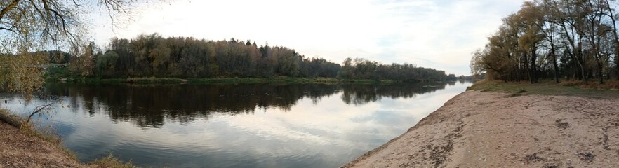 reflection of trees in water