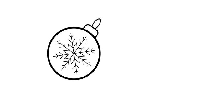 Christmas tree ball, new year 2023, year of the rabbit, video vector animation, 4K