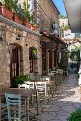 Fototapeta na wymiar Karytaina village alley in Arcadia, Greece