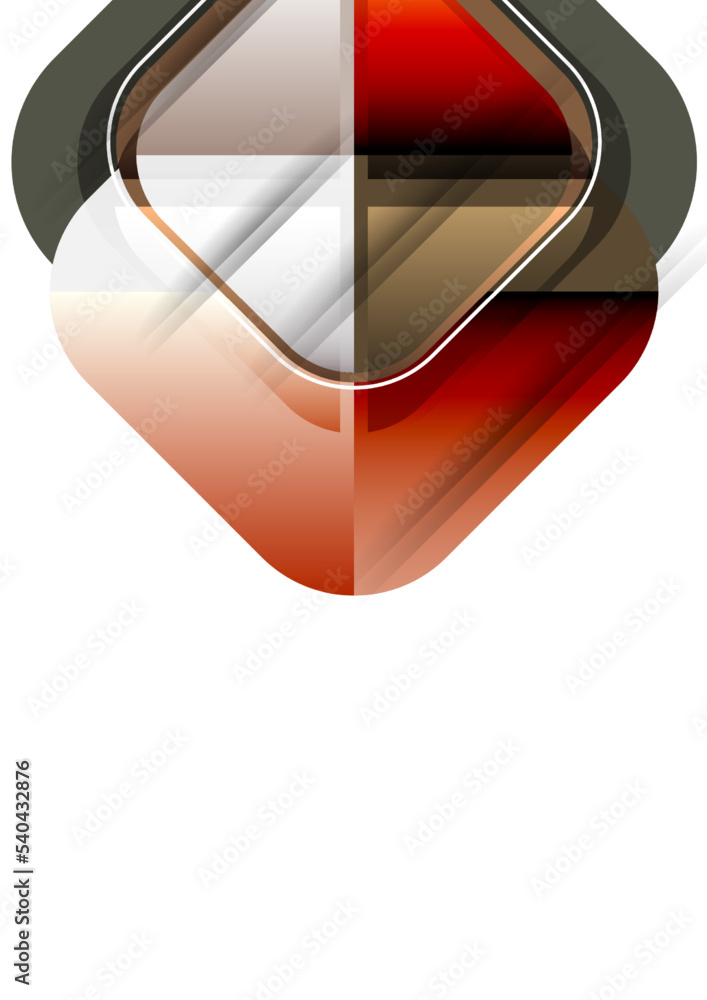 Poster abstract geometric background with space for your text. modern overlapping rounded squares. unusual 