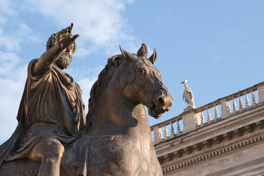 Estatua ecuestre de Marco Aurelio en Plaza del Campidoglio, Roma