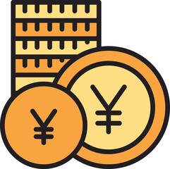 pile of yuan money coins icon